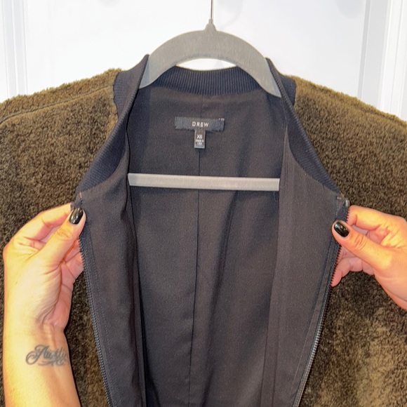 DREW Brown Teddy Bomber Jacket - Picture 4 of 4